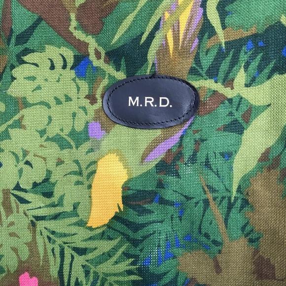 VTG Hanging Garment Luggage Bag 1970s Bright Green Floral MOD Saks Fifth Avenue - Picture 4 of 12